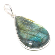 Natural Dark Gray Labradorite Pendant Fine Gemstone Pendant 