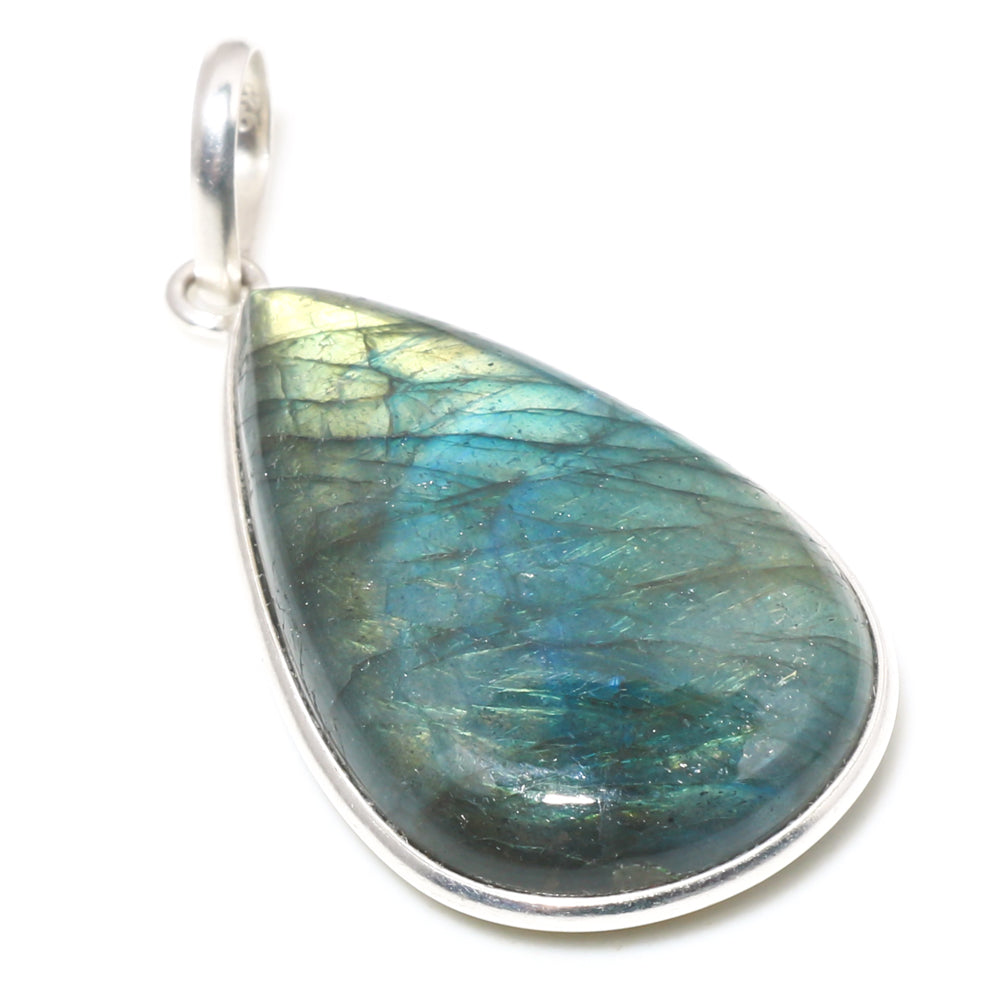 Natural Dark Gray Labradorite Pendant Fine Gemstone Pendant 