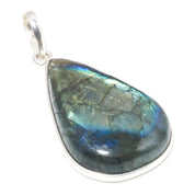 Natural Dark Gray Labradorite Pendant Fine Gemstone Pendant 