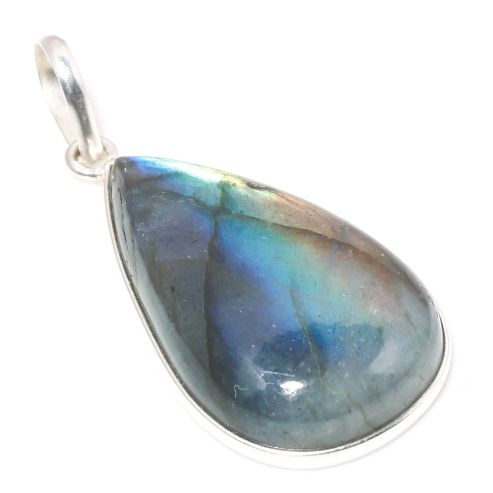 Natural Dark Gray Labradorite Pendant Fine Gemstone Pendant 