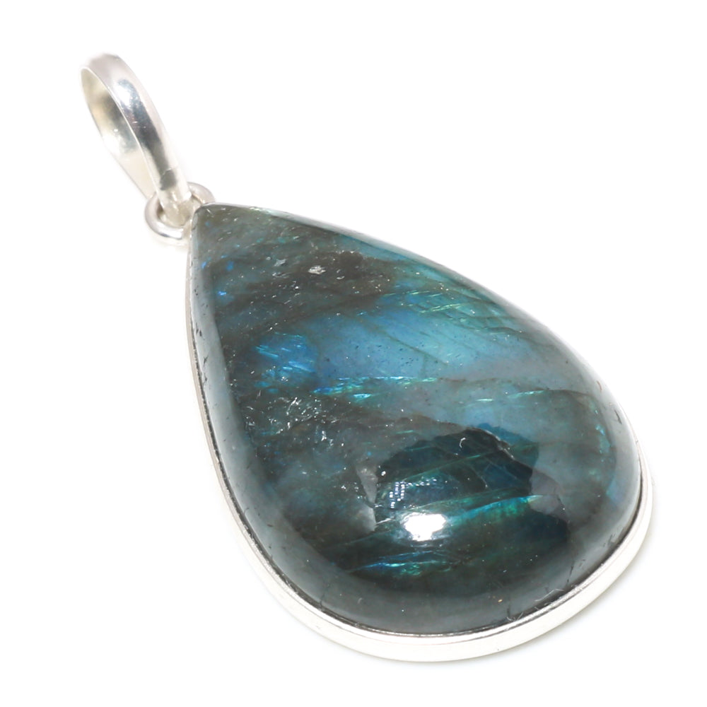 Natural Dark Gray Labradorite Pendant Fine Gemstone Pendant 