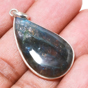 Natural Dark Gray Labradorite Pendant Fine Gemstone Pendant 