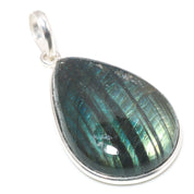 Natural Dark Gray Labradorite Pendant Fine Gemstone Pendant 