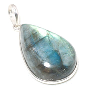 Natural Dark Gray Labradorite Pendant Fine Gemstone Pendant 