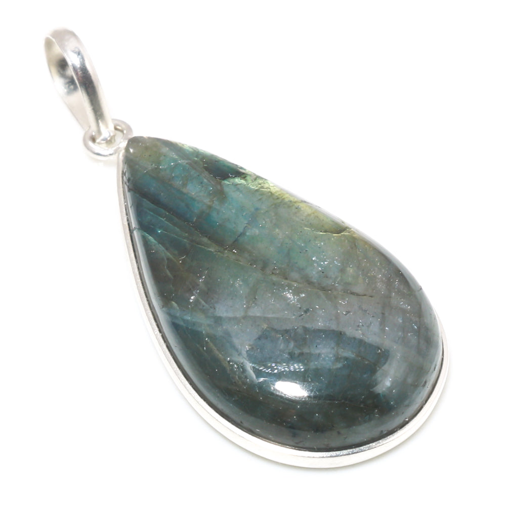 Natural Dark Gray Labradorite Pendant Fine Gemstone Pendant 