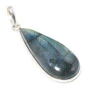 Natural Dark Gray Labradorite Pendant Fine Gemstone Pendant 