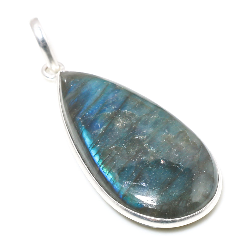 Natural Dark Gray Labradorite Pendant Fine Gemstone Pendant 