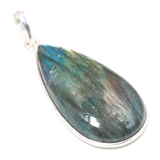 Natural Dark Gray Labradorite Pendant Fine Gemstone Pendant 