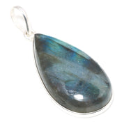 Natural Dark Gray Labradorite Pendant Fine Gemstone Pendant 