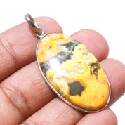 Natural Yellow Bumble Bee Jasper Pendant Fine Gemstone Pendant 