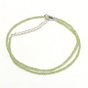 Natural Peridot Adjustable Chain Necklace & Bracelet | 925 Sterling Silver Fine Jewelry | August Birthstone Gifts