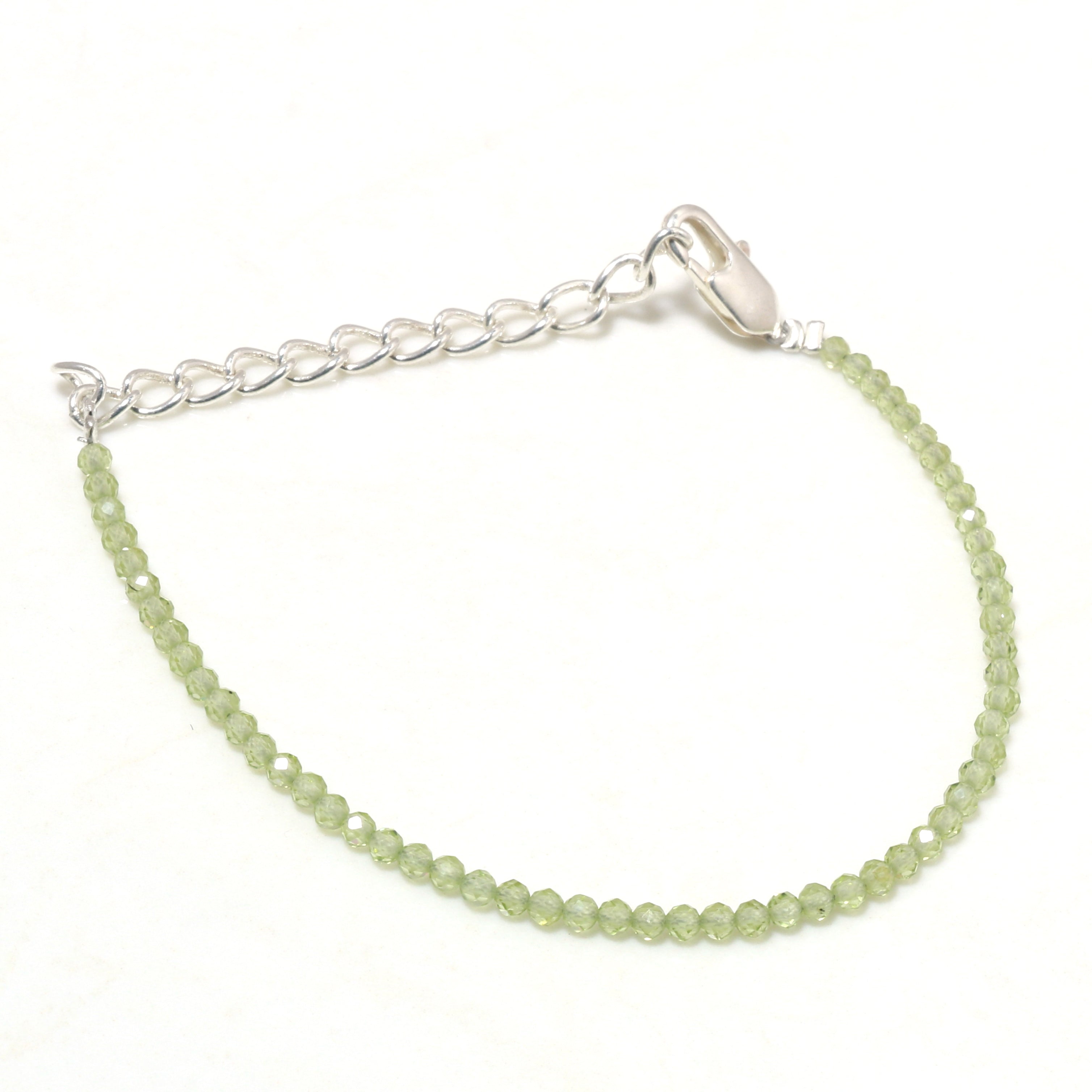 Natural Peridot Adjustable Chain Necklace & Bracelet | 925 Sterling Silver Fine Jewelry | August Birthstone Gifts
