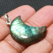 Natural Gray Labradorite Pendant Fine Gemstone Pendant 