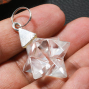 Natural White Crystal Quartz Pendant Fine Gemstone Pendant 