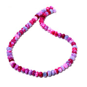 Natural Opal Multi Color Rondelle Beaded Necklace | 925 Sterling Silver Jewelry | October Birthstone | Healing Power Root Chakra