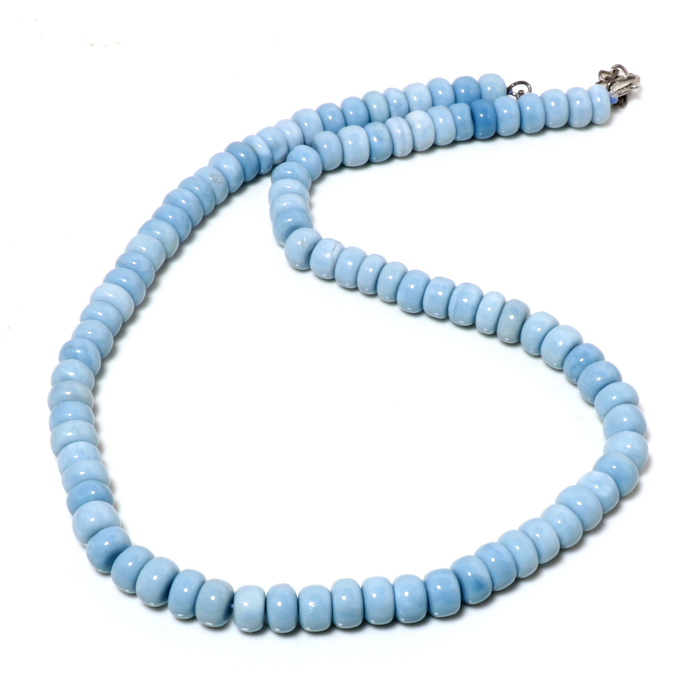 Natural Opal Multi Color Rondelle Beaded Necklace | 925 Sterling Silver Jewelry | October Birthstone | Healing Power Root Chakra