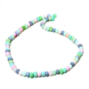 Natural Opal Multi Color Rondelle Beaded Necklace | 925 Sterling Silver Jewelry | October Birthstone | Healing Power Root Chakra