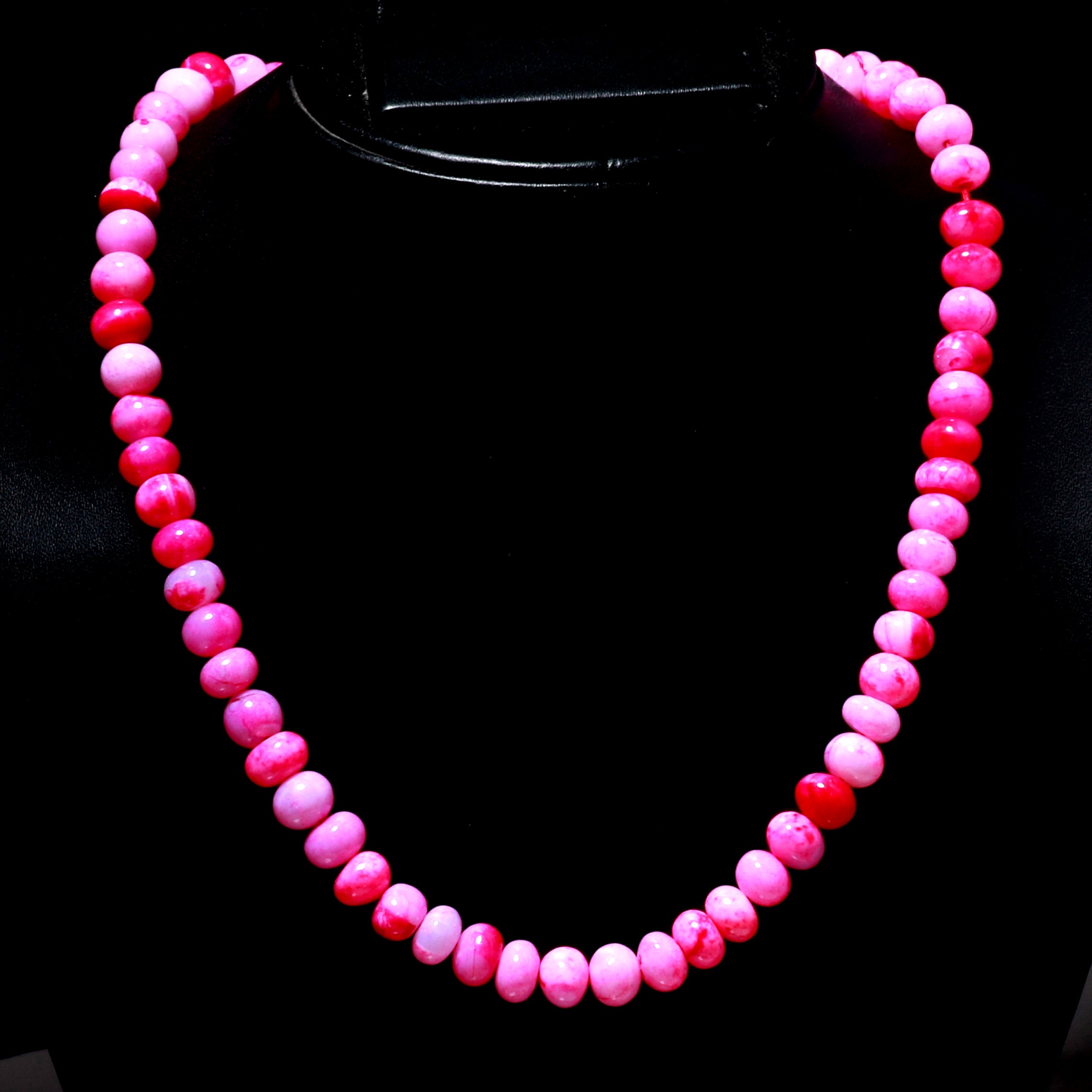 Natural Pink Pink Opal Beaded Fine Gemstone Necklace 