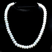 Natural White White Opal Beaded Fine Gemstone Necklace 