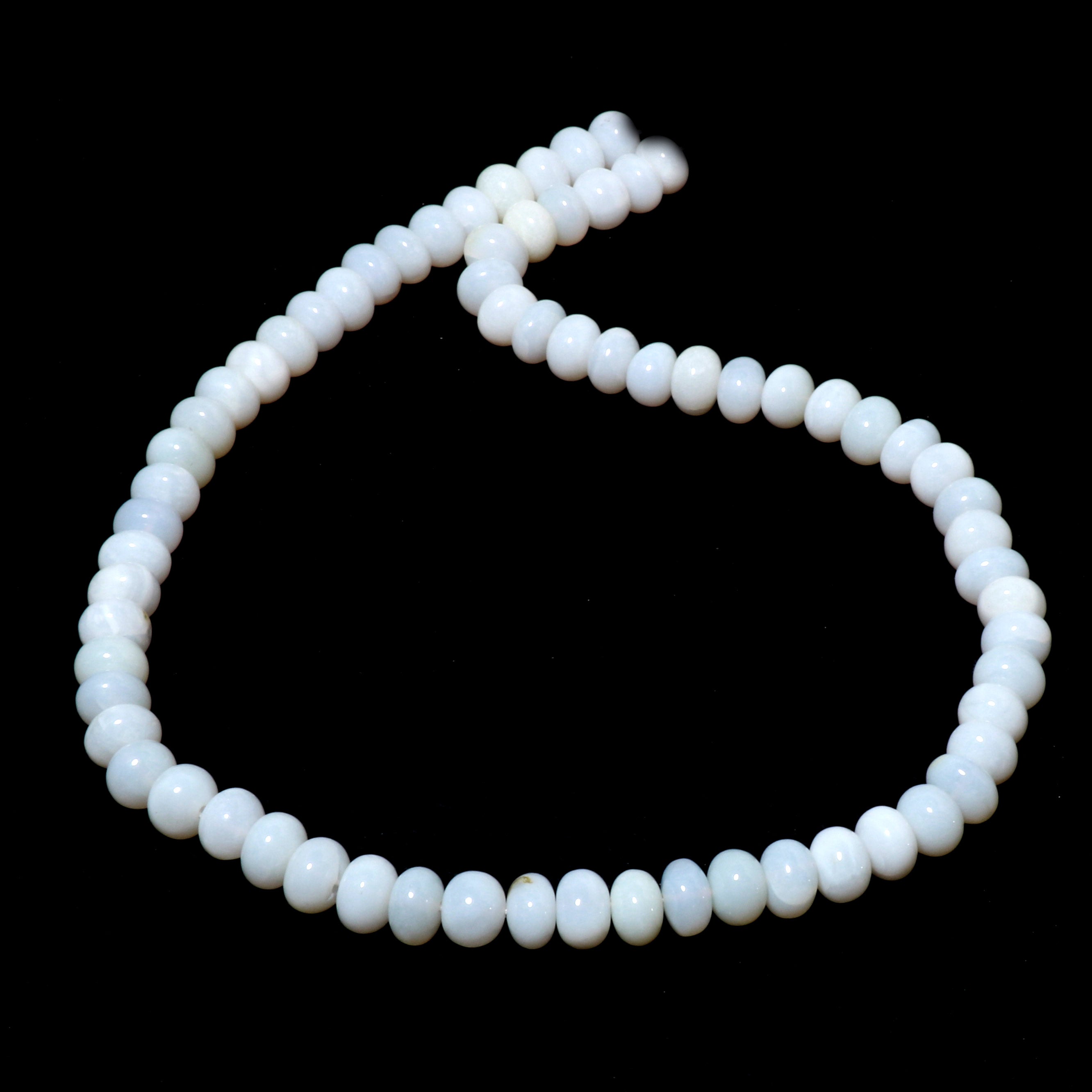 Natural Opal Multi Color Rondelle Beaded Necklace | 925 Sterling Silver Jewelry | October Birthstone | Healing Power Root Chakra