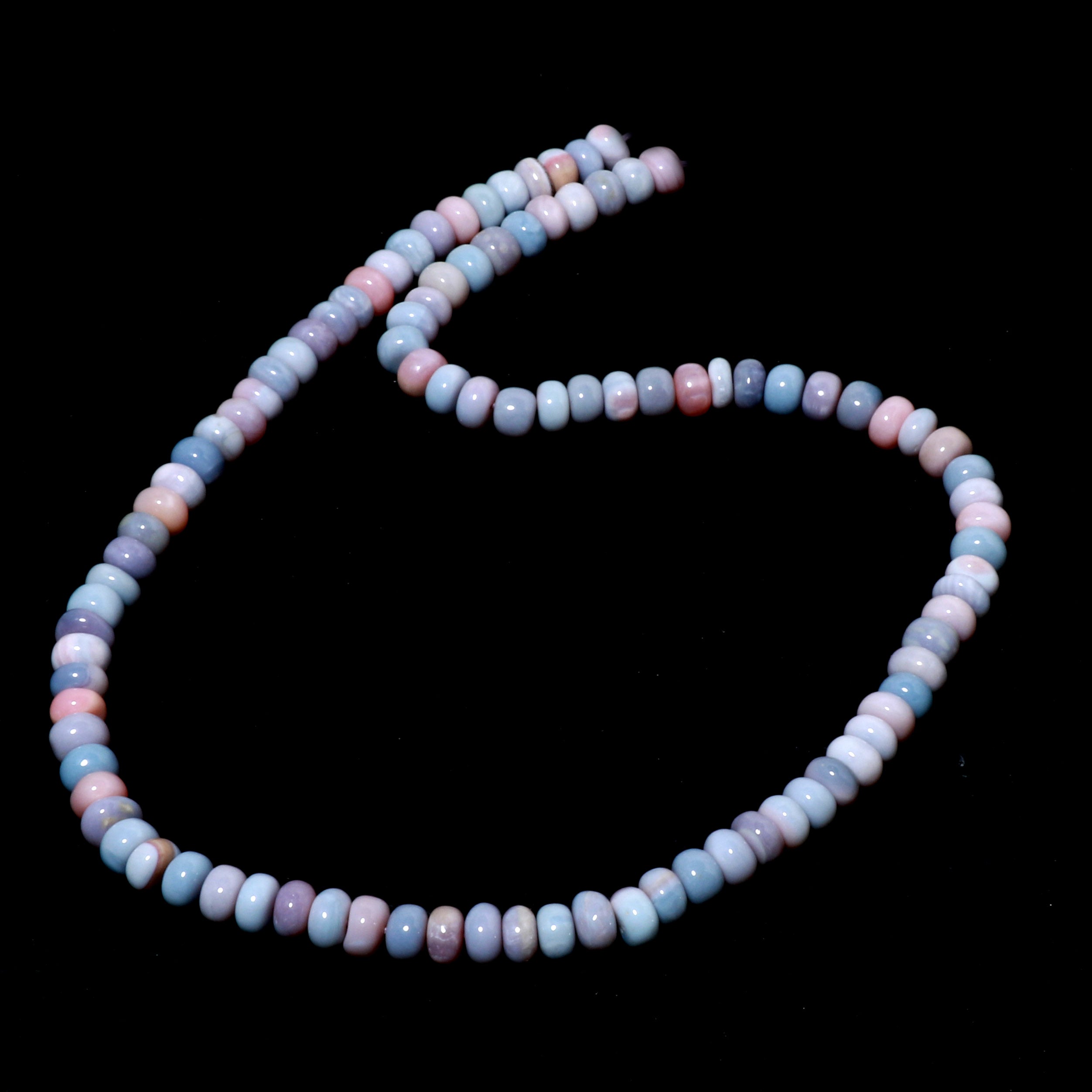 Natural Gray Blue Opal Beaded Fine Gemstone Necklace 