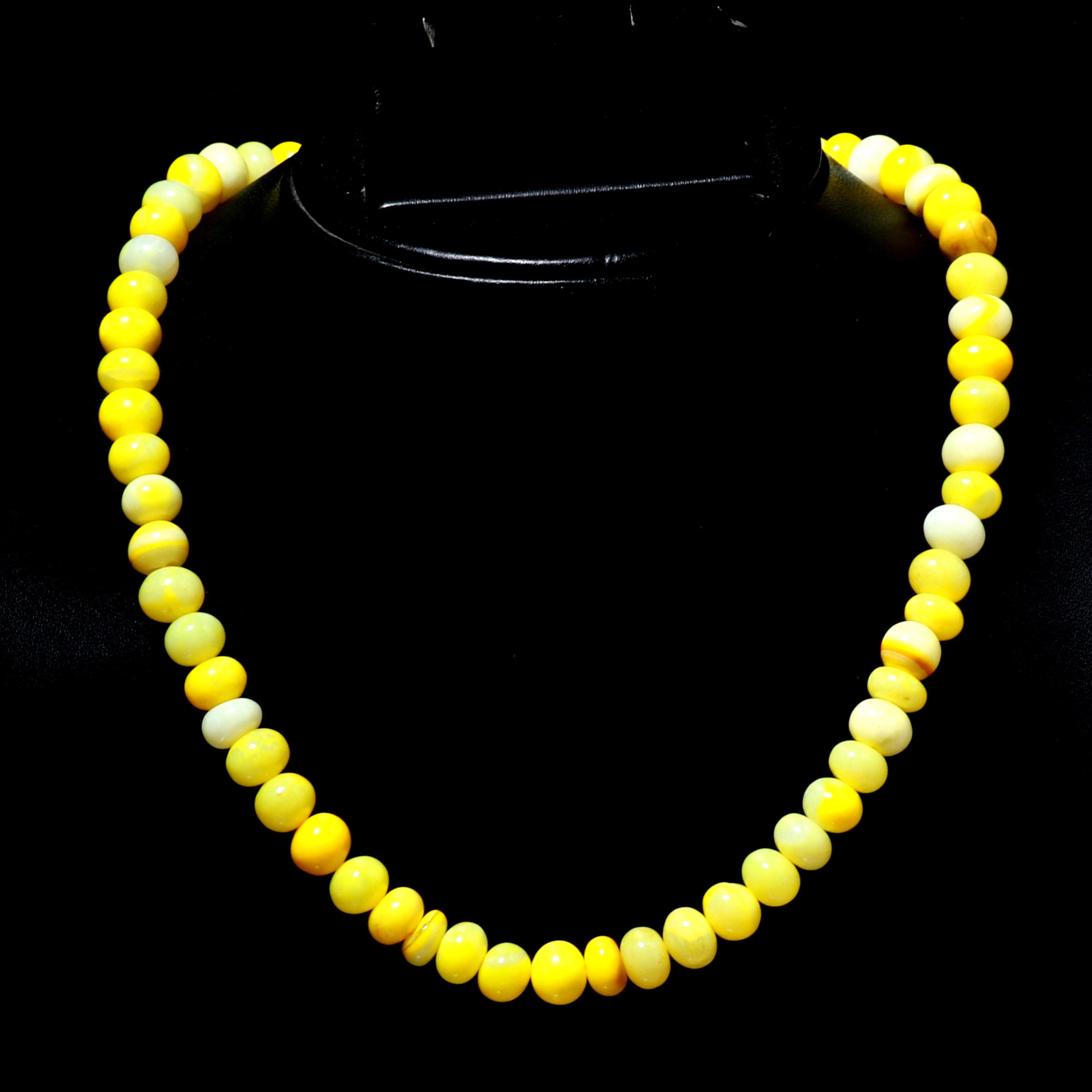 Natural Yellow Yellow Opal Beaded Fine Gemstone Necklace 