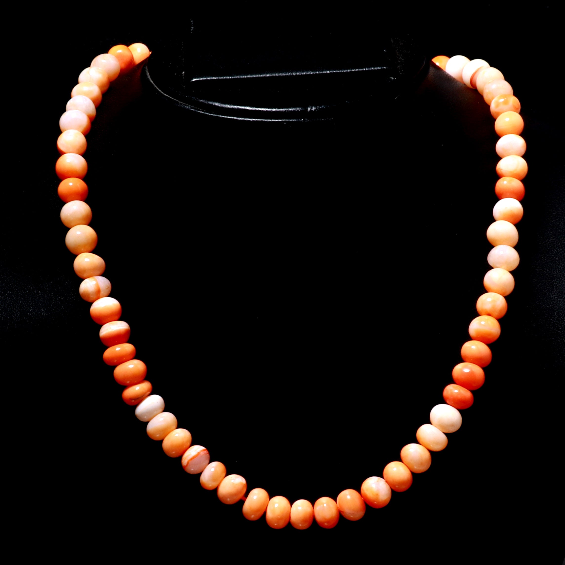 Natural Orange Orange Opal Beaded Fine Gemstone Necklace 