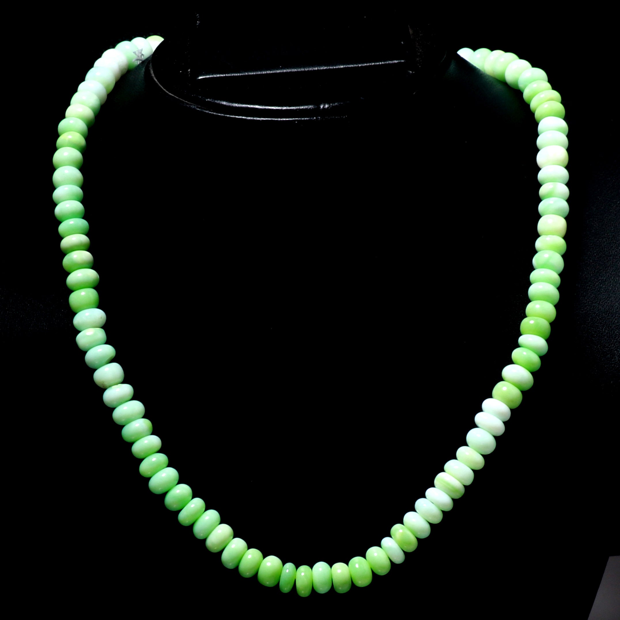 Natural Parrot Green Green Opal Beaded Fine Gemstone Necklace 