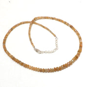 Natural Ochre Yellow Yellow Sapphire Beaded Fine Gemstone Necklace 