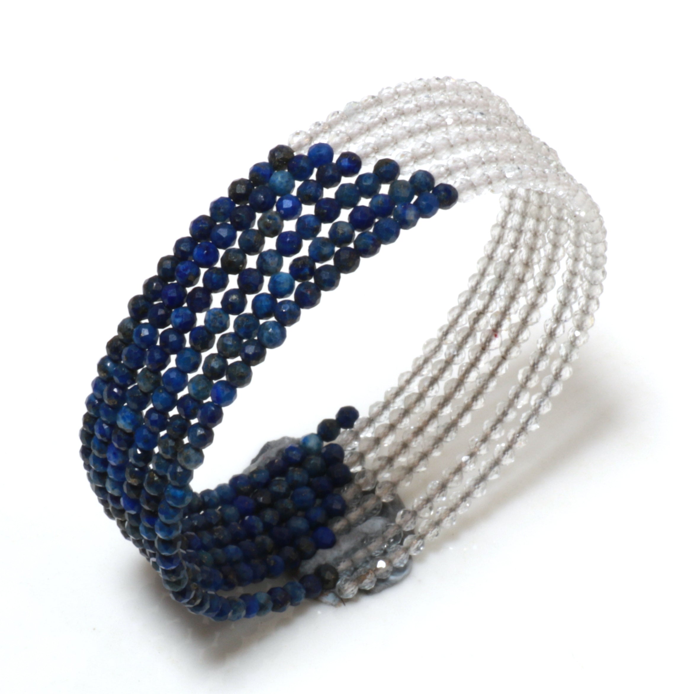 Natural Blue Lapis lazuli Beaded Fine Gemstone Bracelet 