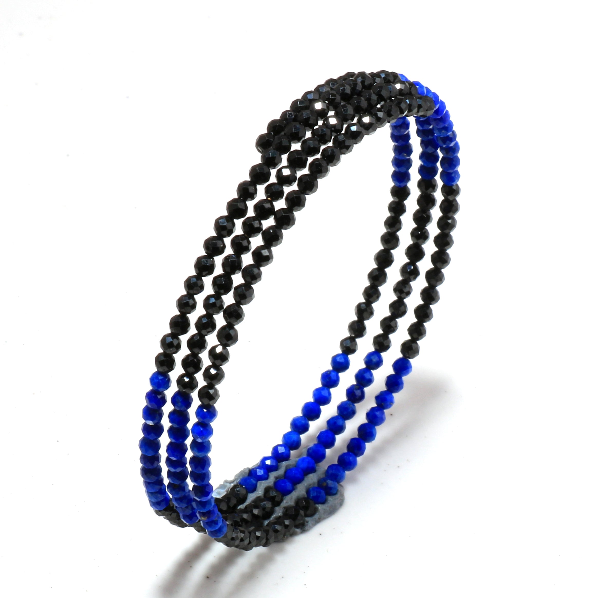 Natural Blue Lapis lazuli Beaded Fine Gemstone Bracelet 