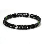Natural Black Spinel Beaded Spring Bangle | Black Spinel 6 Layer Bangle | August Birthstone | Everyday Jewelry