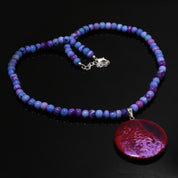 Natural Purple Purple Opal Beaded Fine Gemstone Necklace 