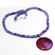 Natural Purple Purple Opal Beaded Fine Gemstone Necklace 