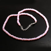 Natural Neon Pink Pink Opal  Beaded Fine Gemstone Necklace 