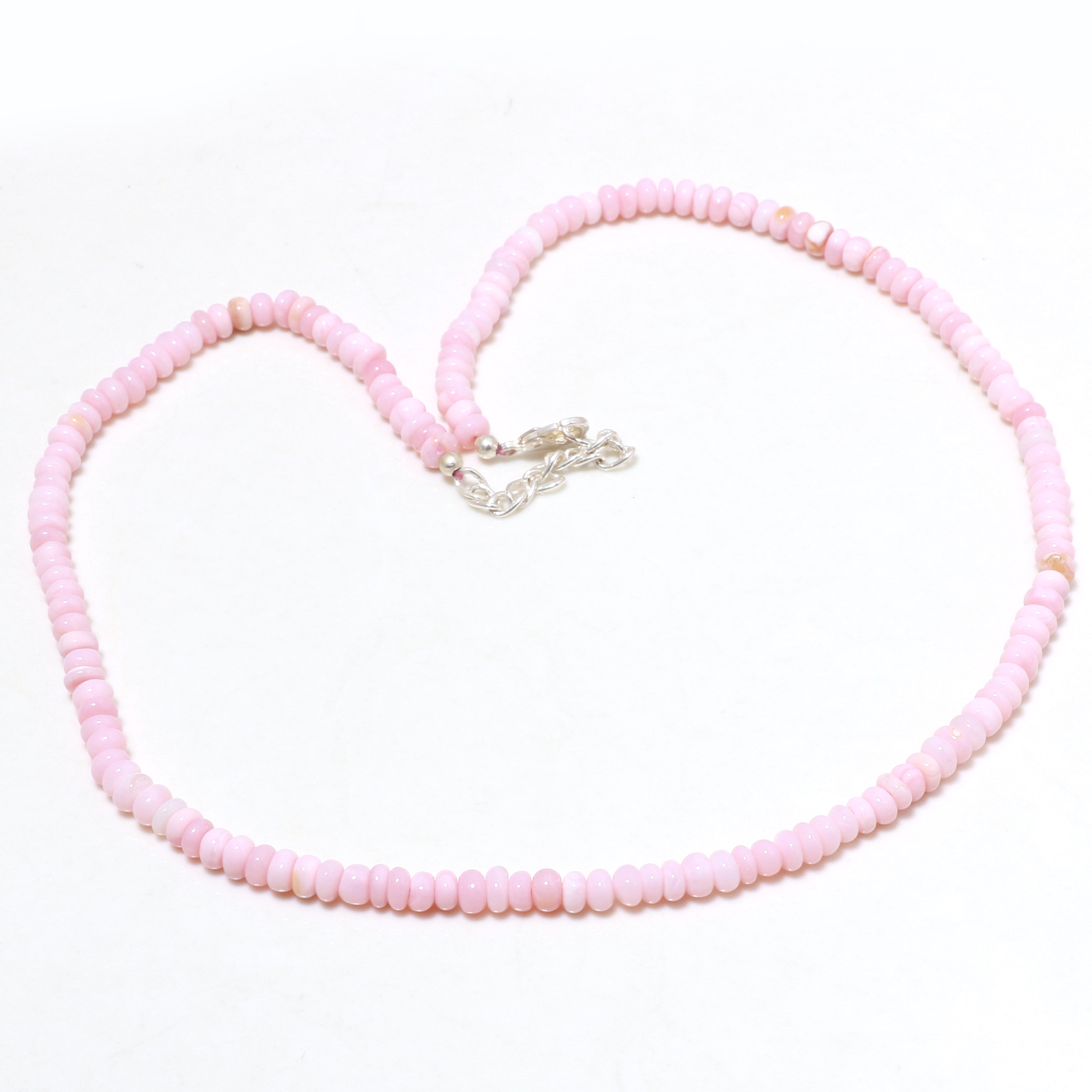 Natural Neon Pink Pink Opal  Beaded Fine Gemstone Necklace 