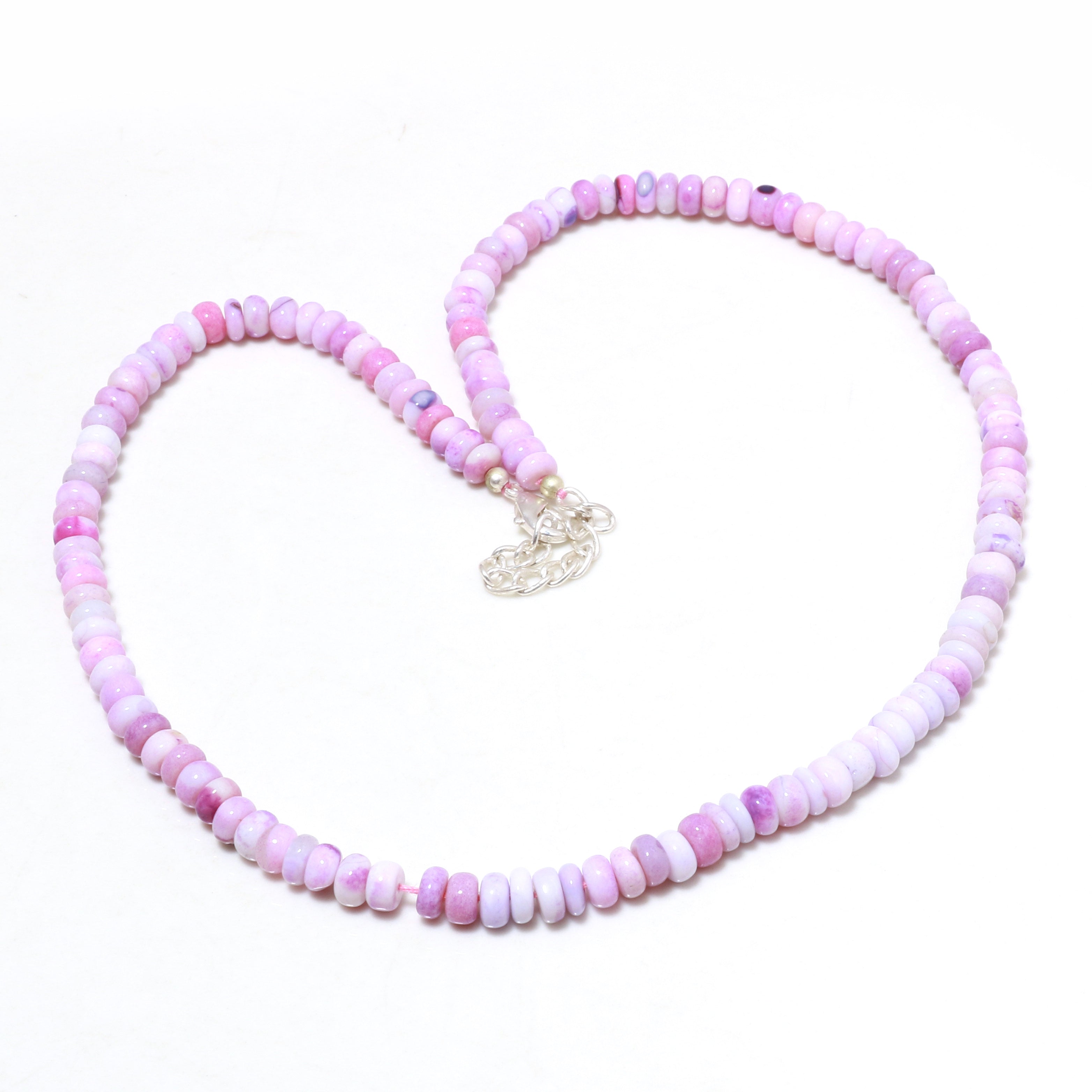 Natural Pink Pink Opal Beaded Fine Gemstone Necklace 