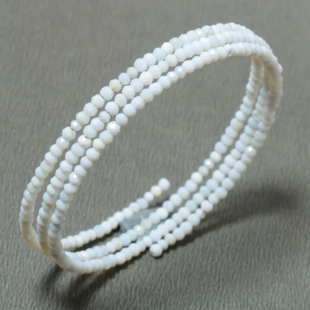 Natural White White Opal Chain Fine Gemstone Bracelet 