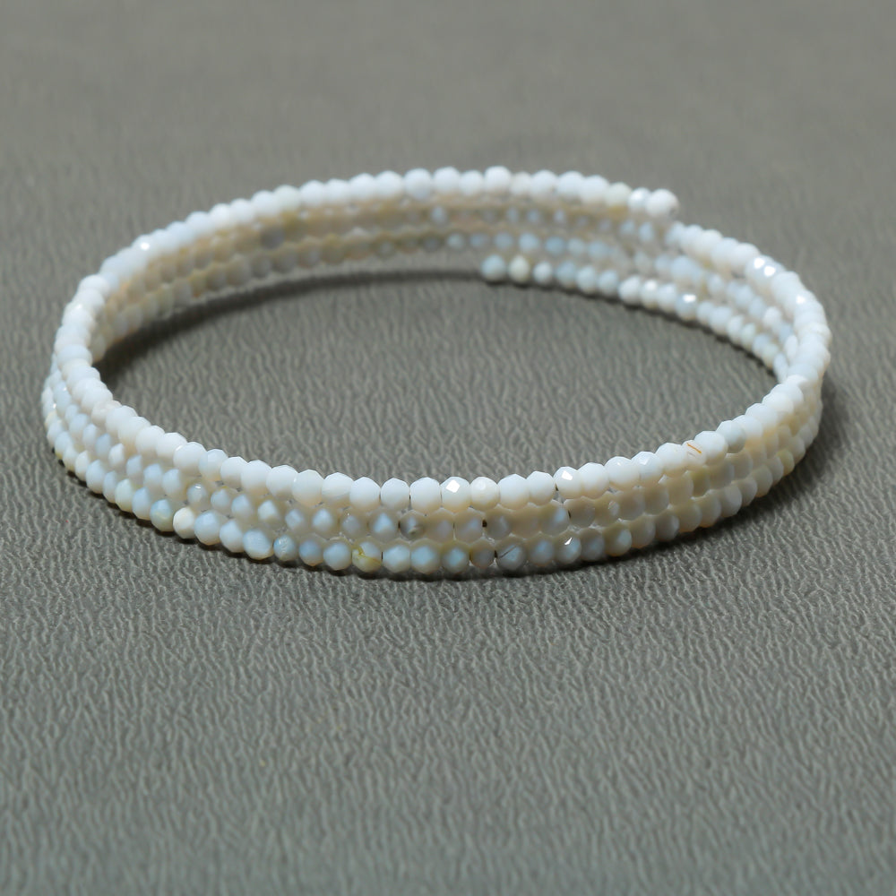 Natural White White Opal Chain Fine Gemstone Bracelet 