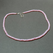 Natural Pink Pink Opal Beaded Fine Gemstone Necklace 