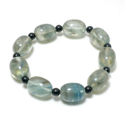 Natural Light Gray Grey Quartz Beaded Fine Gemstone Bracelet 