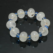 Natural White Rainbow moonstone Beaded Fine Gemstone Bracelet 