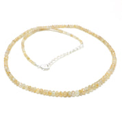 Natural Yellow Rutilated Quartz Beaded Fine Gemstone Necklace 