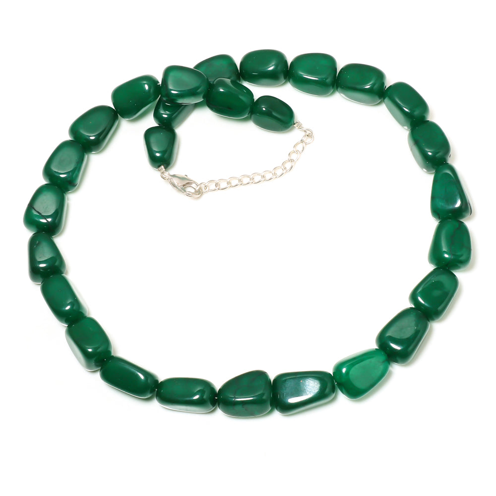 Natural Green Green Quartz Beaded Fine Gemstone Necklace 