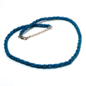 Natural Neon Blue Apatite  Beaded Fine Gemstone Necklace 