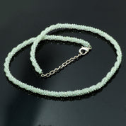 Natural White Prehnite Beaded Fine Gemstone Necklace 