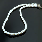 Natural White White Opal Beaded Fine Gemstone Necklace 