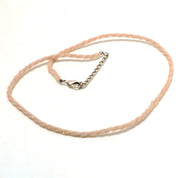 Natural Pink Peach Moonstone Beaded Fine Gemstone Necklace 