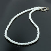 Natural White Moonstone Beaded Fine Gemstone Necklace 