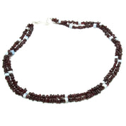 Natural Red Garnet Uncut Chips Beaded Chain Necklace | 925 Sterling Silver Fine Jewelry | Handmade Jewelry | January Birthstone | Healing Stone